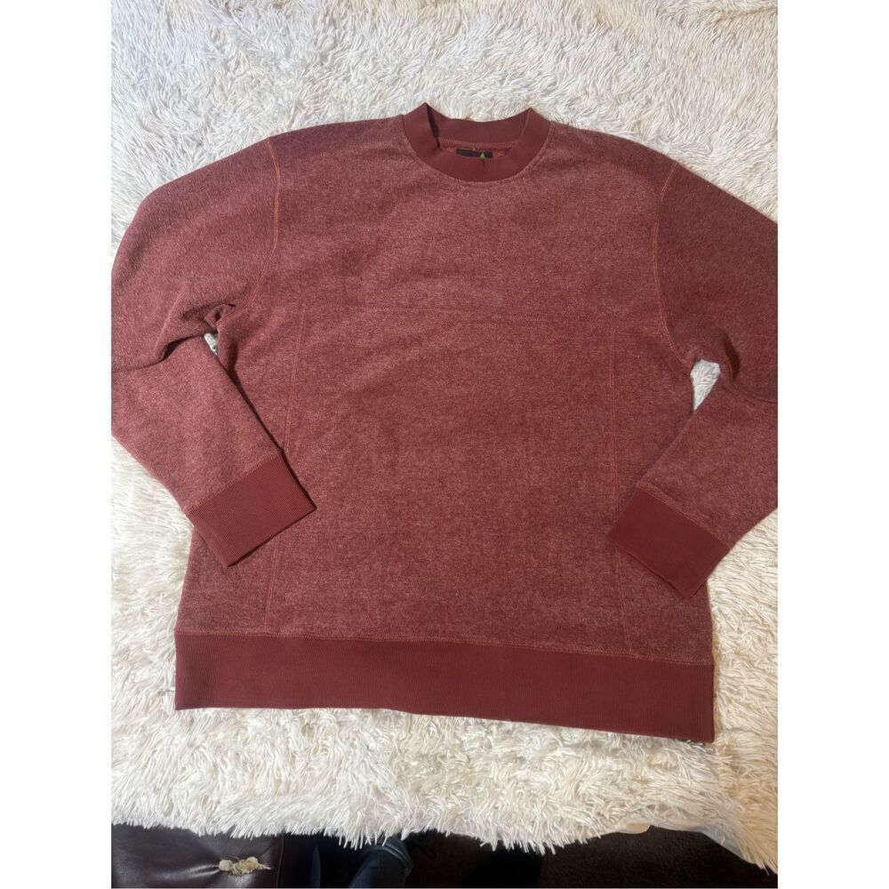 Men's cree neck long sleeve pullover fleece truffle sweatshirt L